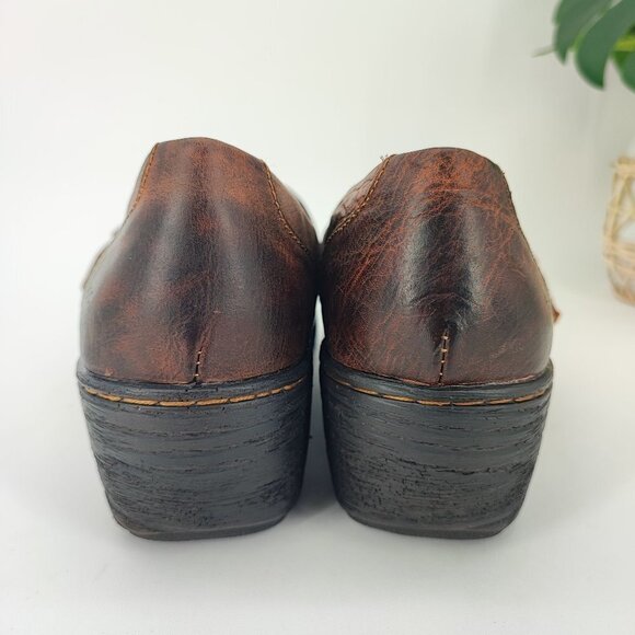 Boc Born Women's Concept Brown Leather Wedge Heels Shoes Size 7.5 - Picture 3 of 8